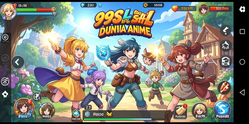 Tampilan gameplay 99SL dengan karakter anime yang memukau.