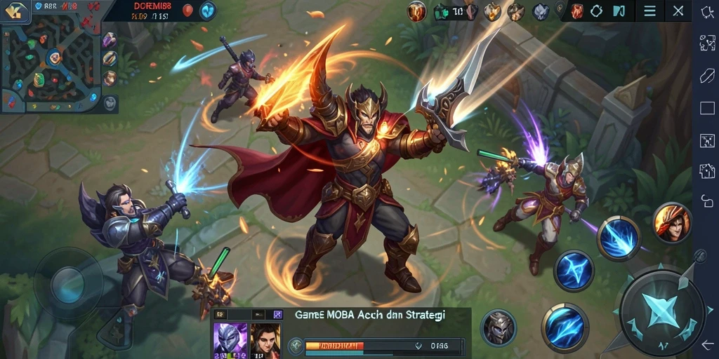 Tampilan gameplay seru DOREMI88 dengan aksi MOBA yang mendebarkan.