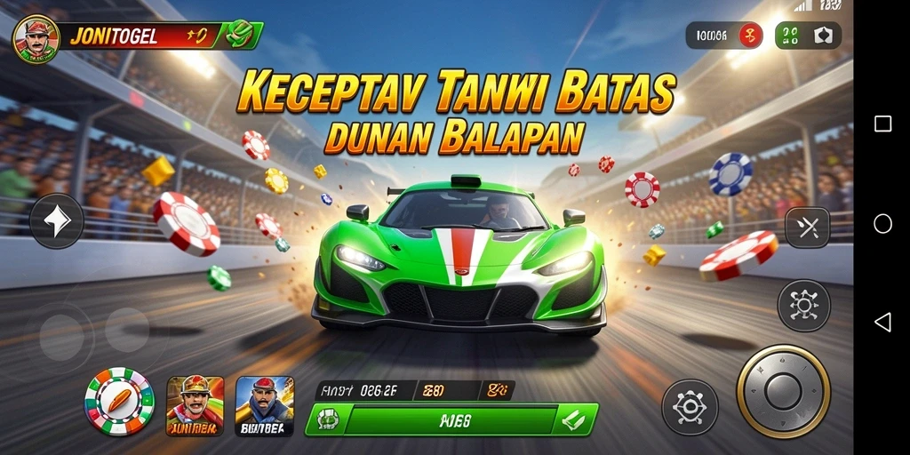 Gameplay Racing yang menegangkan dan adrenalin tinggi di JONITOGEL.