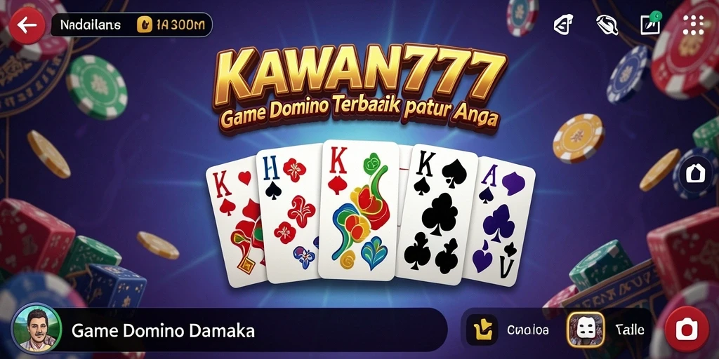 Tampilan gameplay seru KAWAN777 dengan kartu Domino.