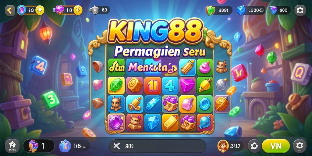 Tampilan gameplay KING88 yang seru dan penuh warna.