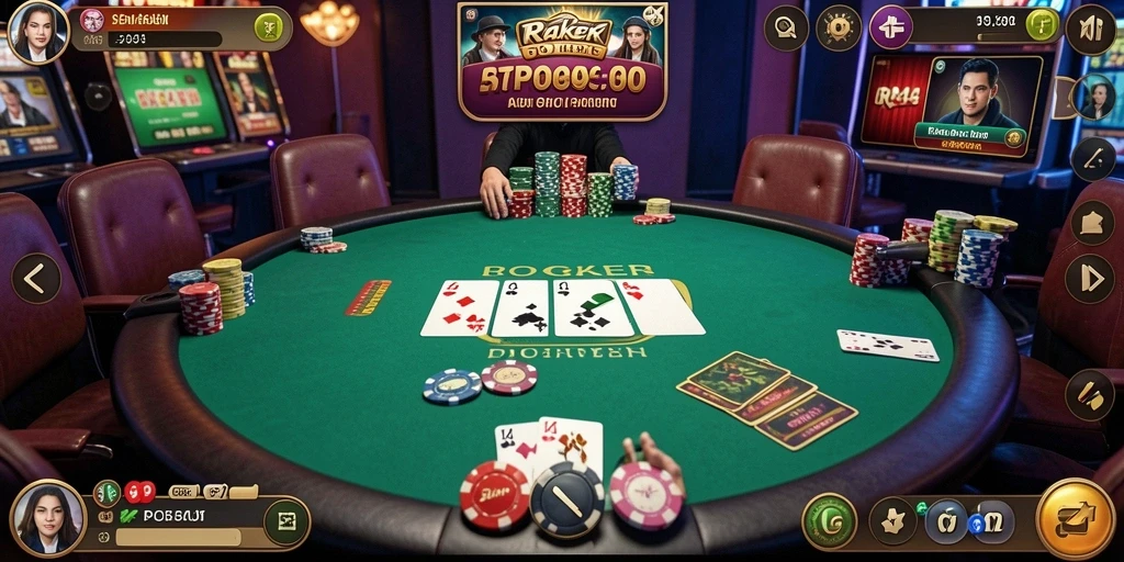 Tangkapan layar gameplay Poker yang menarik dan seru.