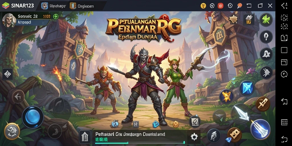 Screenshot utama SINAR123 menampilkan aksi seru dan dunia RPG yang kaya.