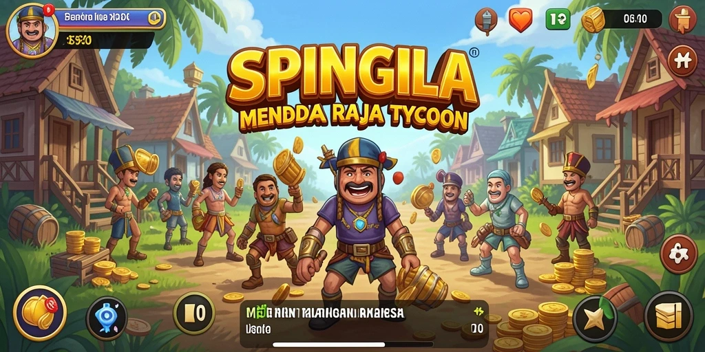 Tampilan gameplay SPINGILA yang menggambarkan suasana Tycoon yang seru.