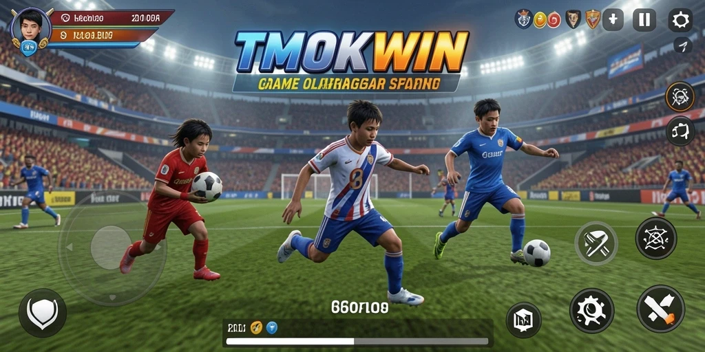 Screenshot TMOKWIN yang menunjukkan aksi seru dalam permainan olahraga.