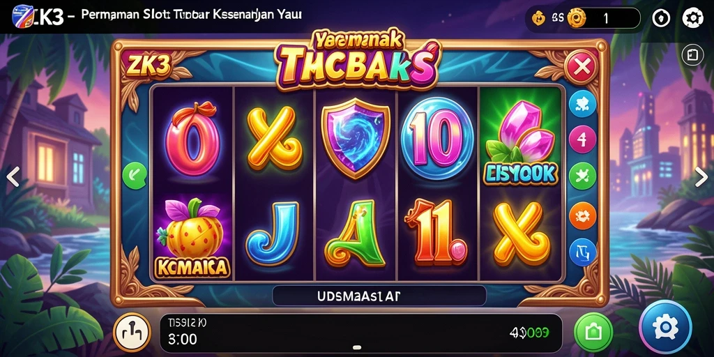 Gameplay seru di ZK3 dengan tema slot yang memukau.